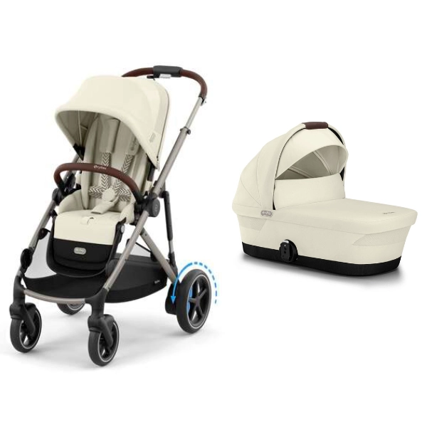 Poussette Cybex eGazelle S2 TPE - Seashell Beige + Nacelle Gazelle Cot - Seashell Beige