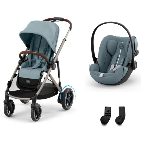 Poussette Cybex eGazelle S2 TPE - Stormy Blue + Coque Auto Cloud G i-Size - Stormy Blue (Plus)