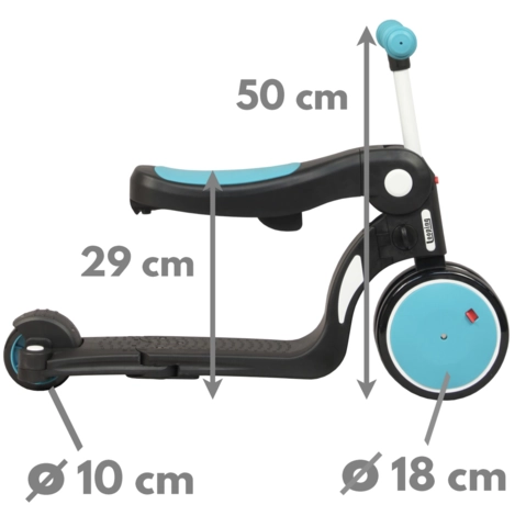 Scootizz, draisienne évolutive 5 en 1 Looping avec barre de poussée + Casque Enfant - Jaune