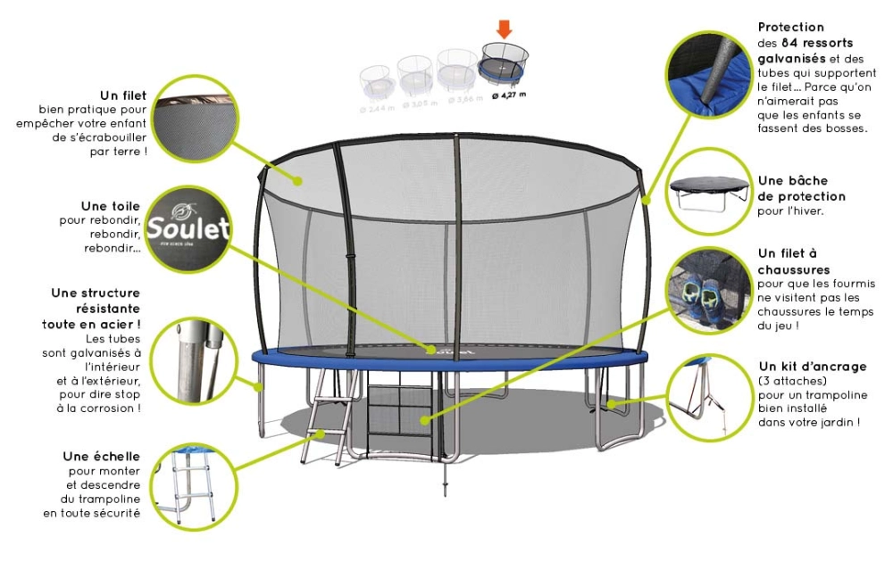 Trampoline Soulet -  427 mm