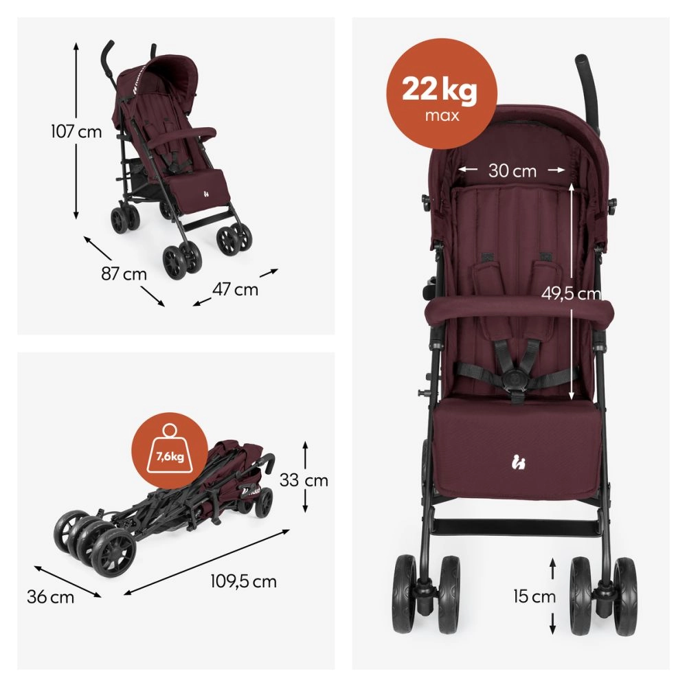 Poussette Fold N Care Blackberry - Blackberry