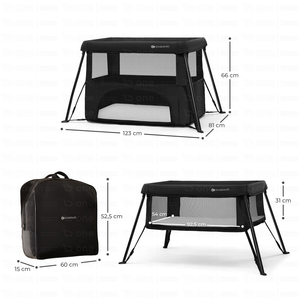 Lit bébé 3 en 1 CAMI - Kinderkraft - noir