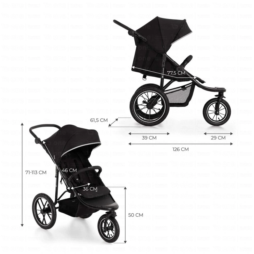 Poussette tout-terrain HELSI 2 - Kinderkraft - noir