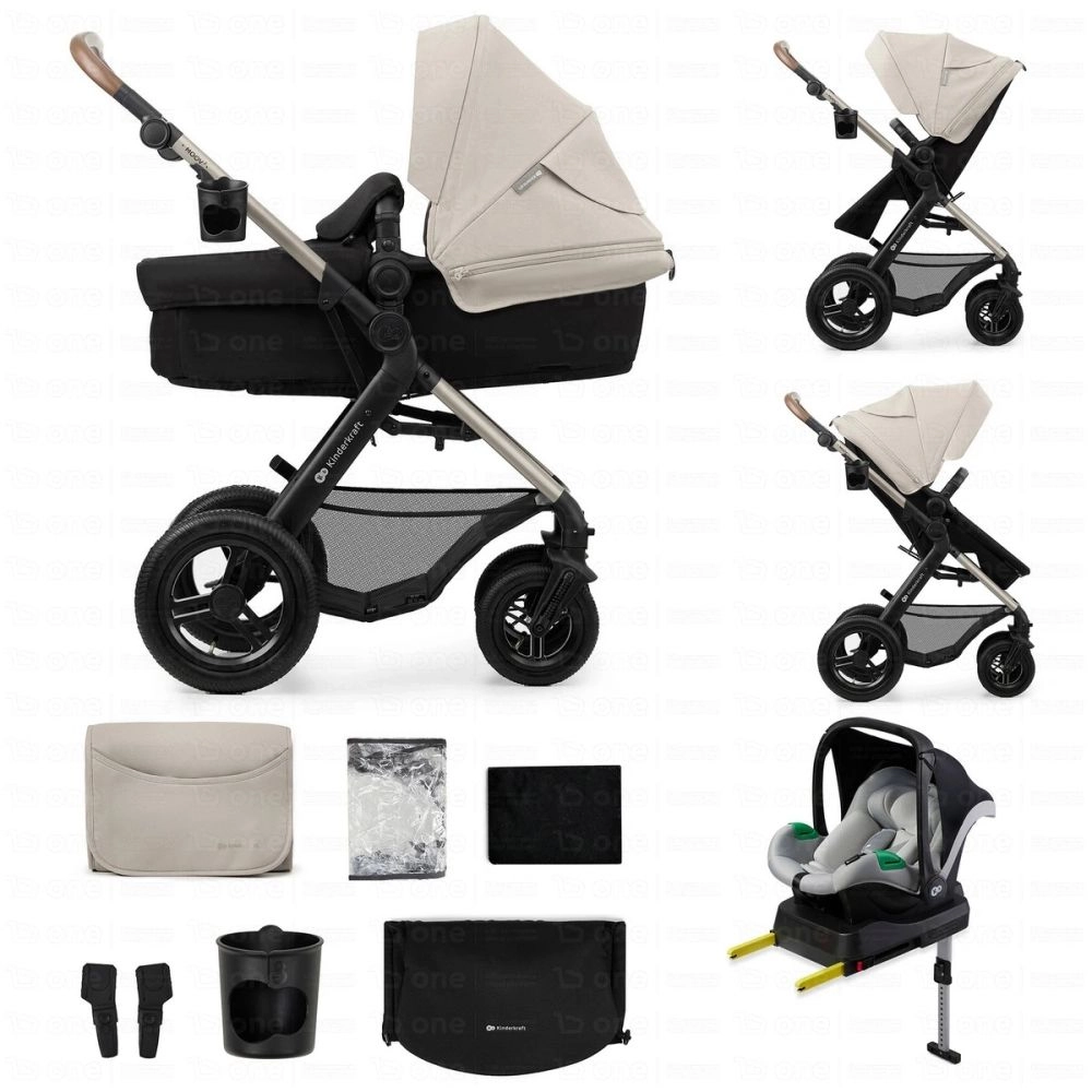 Poussette 4en1 MOOV 2  (roues AIR) - Kinderkraft - gris