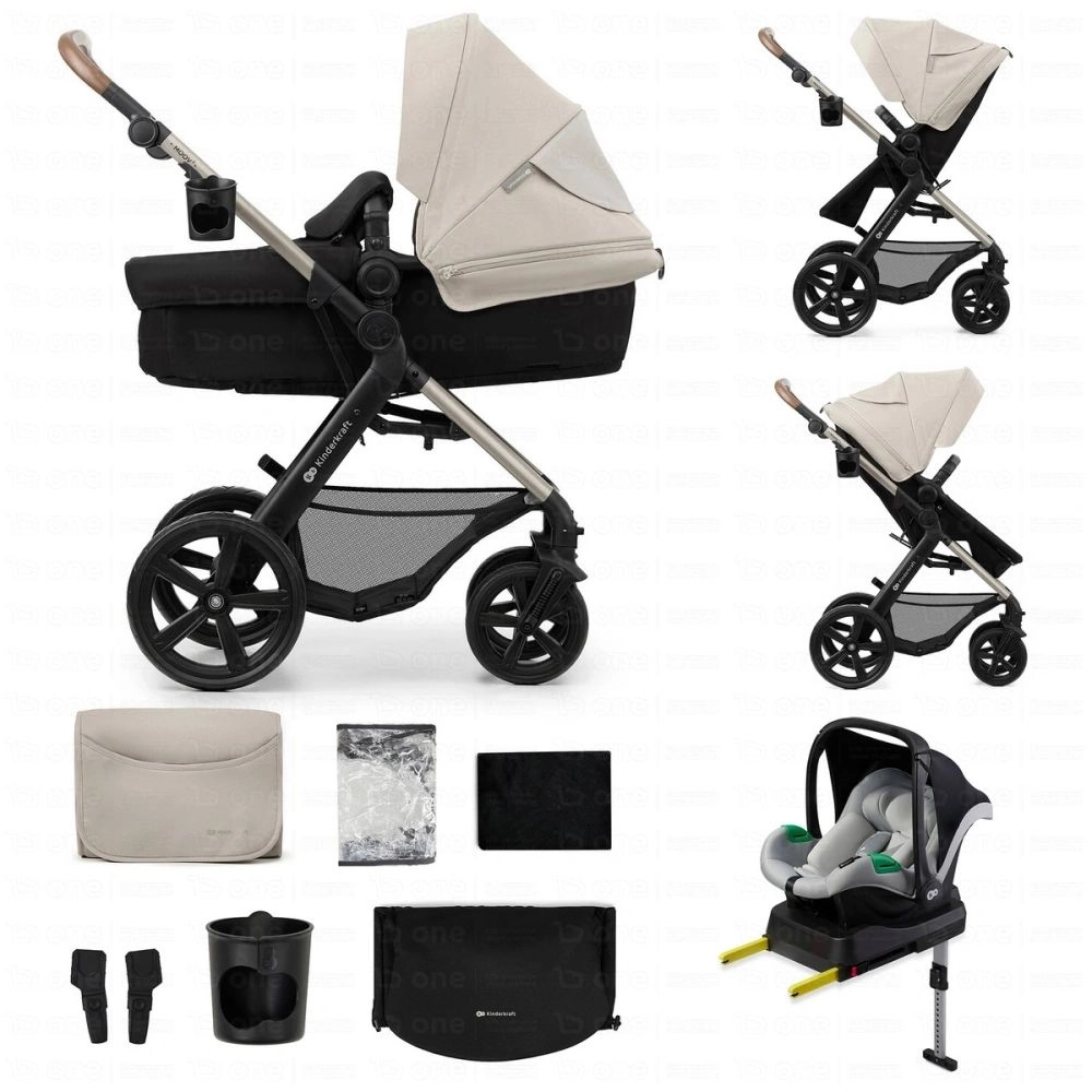 Poussette 4en1 MOOV 2 (roues EVA) - Kinderkraft - gris
