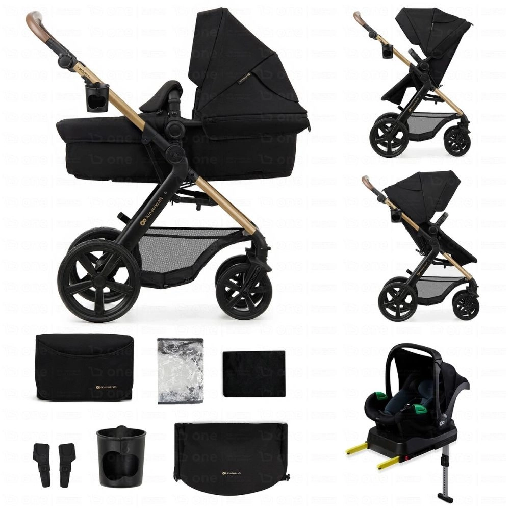 Poussette 4en1 MOOV 2 (roues EVA) - Kinderkraft - noir