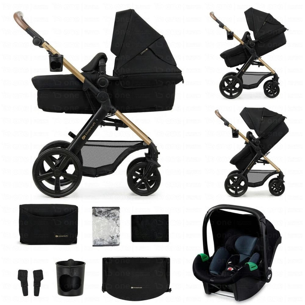 Poussette Trio MOOV 2 (roues EVA) - Kinderkraft - noir