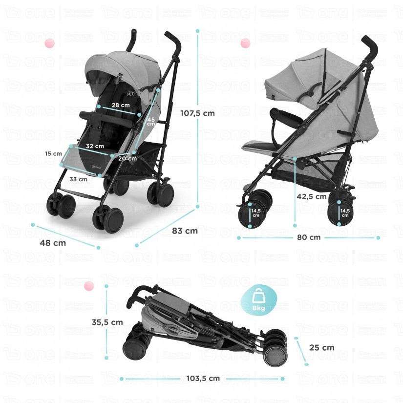 Poussette SIESTA - Kinderkraft - gris