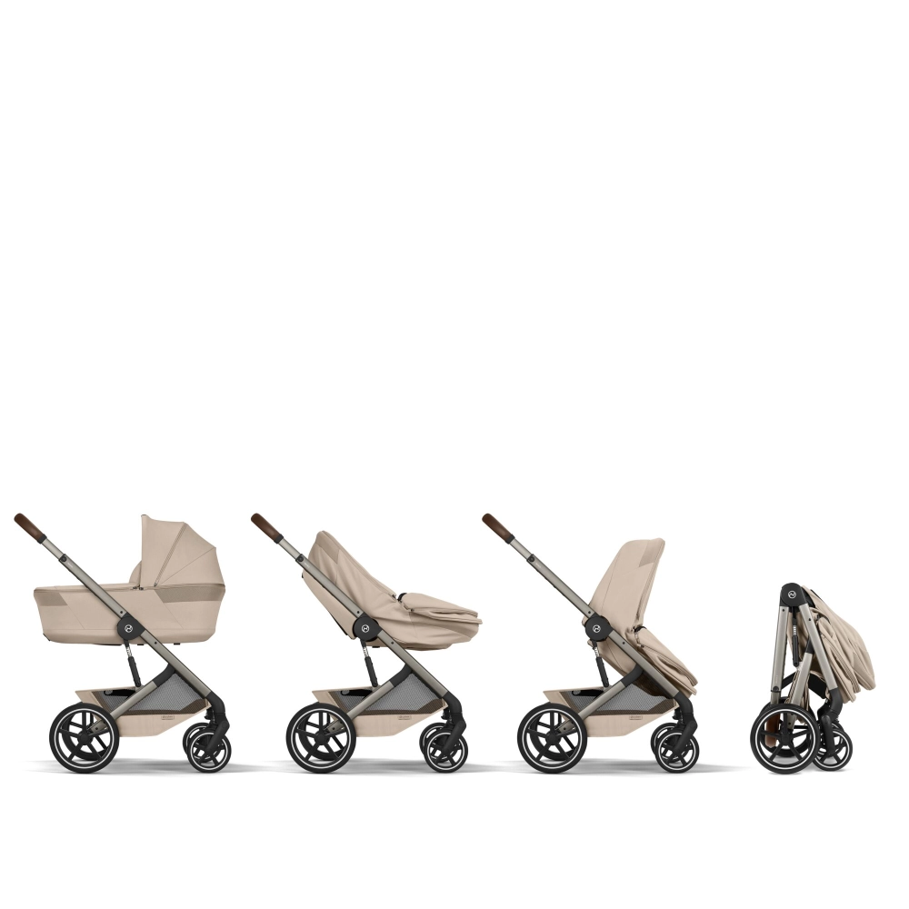 Pack Duo Balios S Lux 4 - Modèle 2026 + Nacelle Pliable - CYBEX - Almond Beige