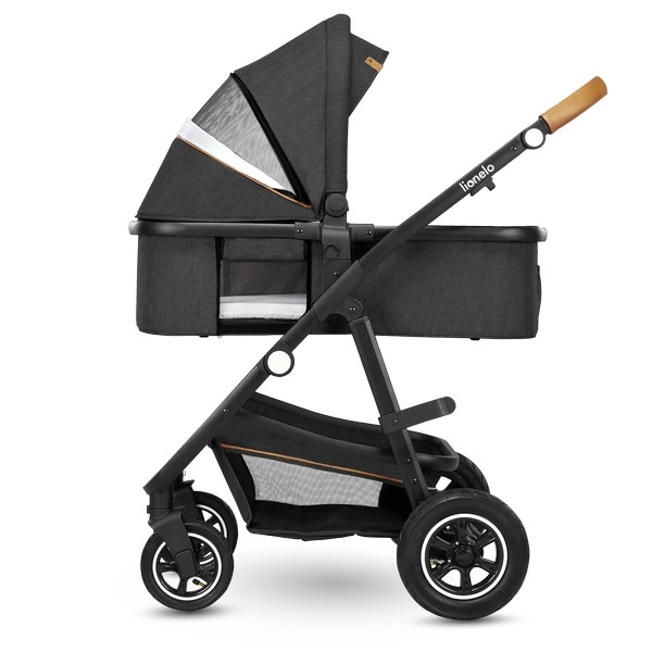 Poussette Lionelo Amber + Nacelle + Coque Auto Astrid - Grey Graphite