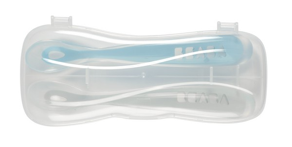 Lot 2 Cuillères Premier Age Silicone Béaba - Windy Blue