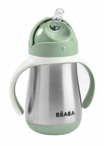 Tasse Paille Inox 250ml Béaba - Vert Sauge