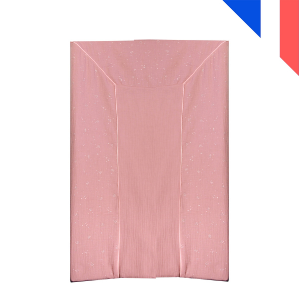 Grand matelas à langer avec housse gaze de coton gaufré 50x77x8.5 cm