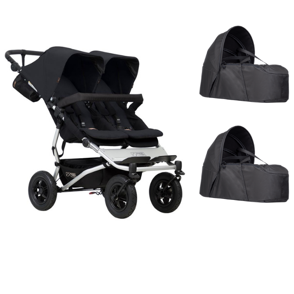 Poussette Double Mountain Buggy Duet V3.2 - Black + 2 Cocoon V2