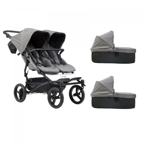 Poussette Double Mountain Buggy Duet V3.2 Luxury Edition - Heringbone + 2 Nacelles Plus