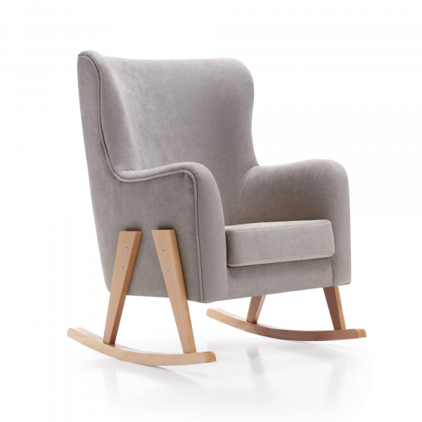 Fauteuil d'Allaitement Alondra Glam - Tissu Gris/Naturel