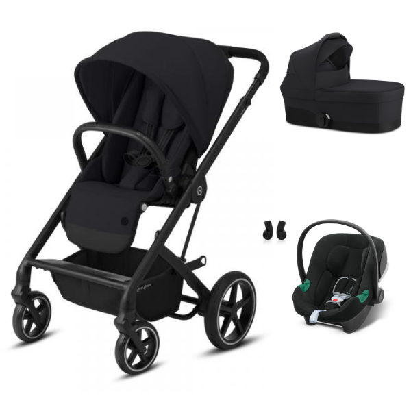 Poussette Cybex Balios S Lux - Châssis Black + Nacelle S - Deep Black + Aton B2 i-Size - Volcano Black