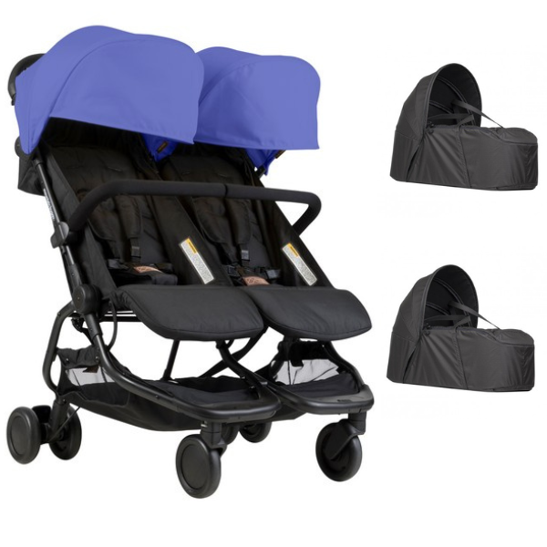 Poussette Double Mountain Buggy Nano Duo - Nautical + 2 Cocoon V2