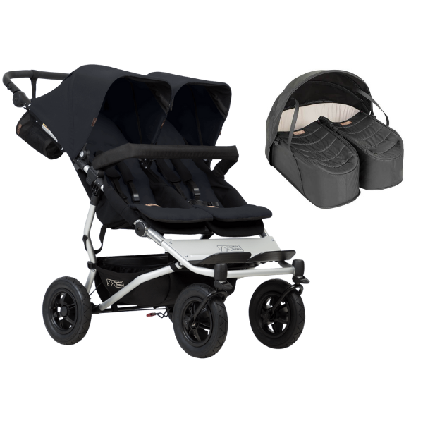 Poussette Double Mountain Buggy Duet V3.2 - Black + Cocoon Jumeaux