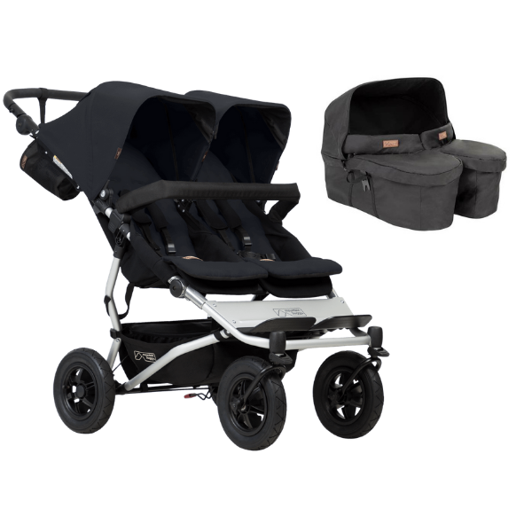 Poussette Double Mountain Buggy Duet V3.2 - Black + Nacelle Jumeaux