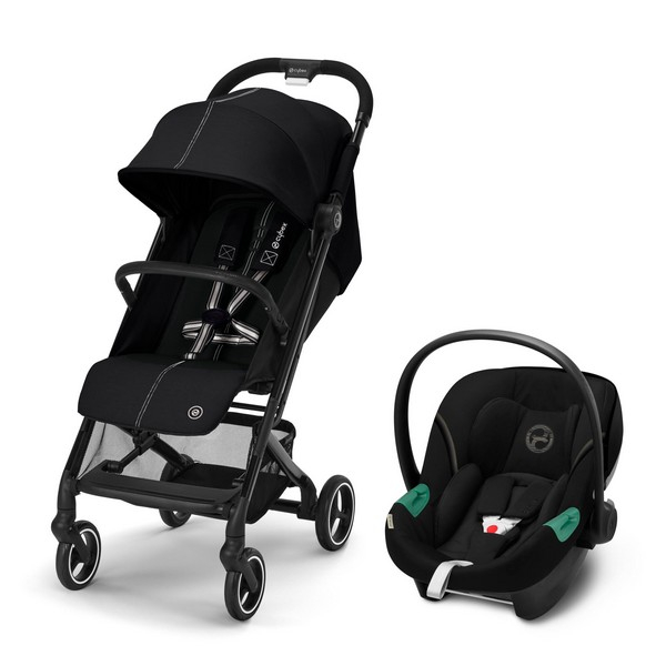Poussette Cybex Beezy + Coque Auto 0-13kg Cybex Aton S2 i-Size - Moon Black