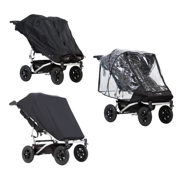 Pack Habillage Pluie Double + Protections Soleil Doubles Mountain Buggy Duet