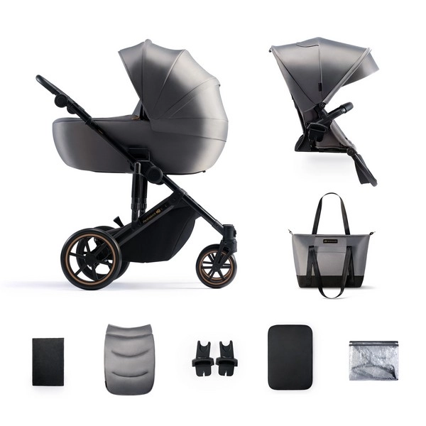 Poussette Kinderkraft Prime 2 + Nacelle - Shadow Grey