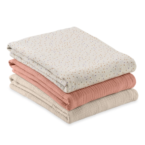 Lot 3 Langes Hauck Cuddle N Clean - Beige Dots/Cork/Beige