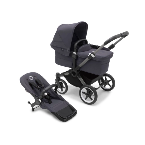 Poussette Bugaboo Donkey 5 Mono - Châssis Graphite + Nacelle - Bleu tonnerre