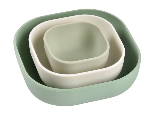 Lot 3 Bols Silicone Béaba - Sage Green