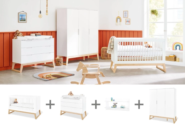 Chambre Bébé 4 Pièces Pinolino Bridge - Armoire 3 Portes