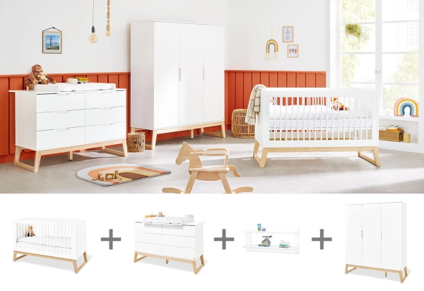 Chambre Bébé 4 Pièces Pinolino Bridge (Large) - Armoire 3 Portes