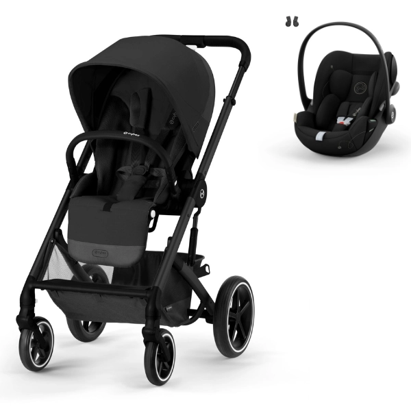 Poussette Cybex Balios S Lux - Châssis Black + Cloud G i-Size - Moon Black