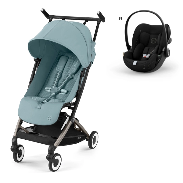 Poussette Cybex Libelle - Châssis Taupe/ Stormy Blue (2024) + Coque Auto Cloud G i-Size - Magic Black
