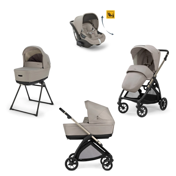 Poussette Inglesina (Système Quattro Electa Darwin Recline) Iriduim Black - Battery Beige