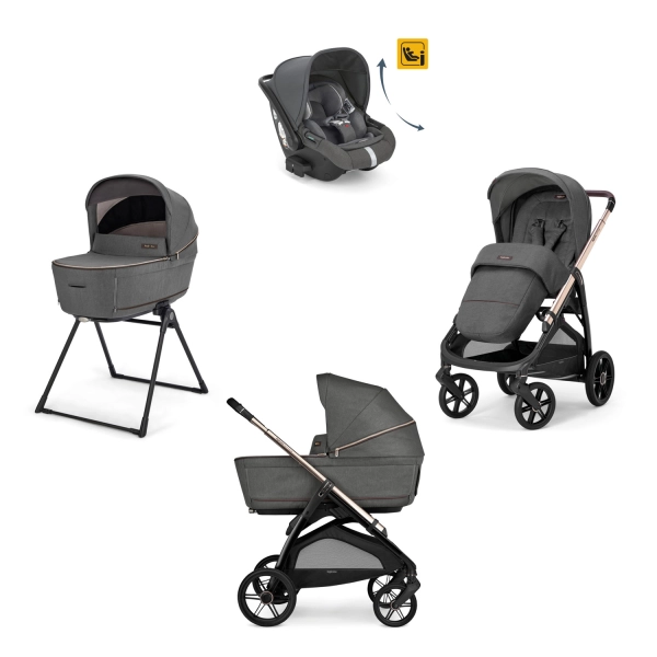Poussette Inglesina (Système Quattro Aptica Darwin Recline) Palladio Black - Velvet Grey
