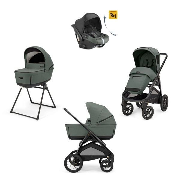 Poussette Inglesina (Système Quattro Aptica XT Darwin Recline) Total Black - Taiga Green