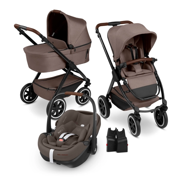 Pack Trio Poussette ABC Design Samba 2 + Nacelle + Coque Auto Maxi Cosi Pebble 360 Pro 2 - Nature