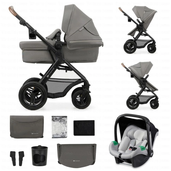 Poussette Trio MOOV 2 (roues AIR) - Kinderkraft - gris clair