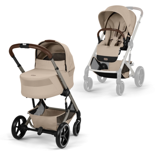Pack Duo Balios S Lux 4 - Modèle 2026 + Nacelle Cot S Lux - CYBEX - Almond Beige