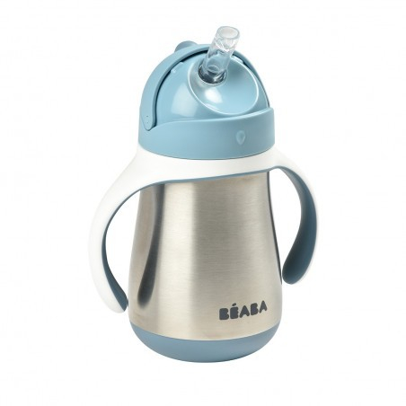 Tasse Paille Inox 250ml Béaba - Windy Blue