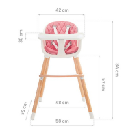 Chaise Haute Kinderkraft Sienna - Pink