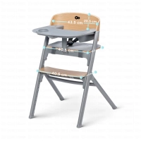 Chaise haute LIVY avec plateau - Kinderkraft - bois/gris