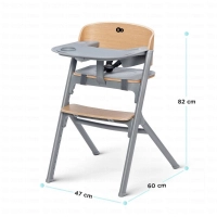 Chaise haute LIVY avec plateau - Kinderkraft - bois/gris