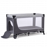 Lit Bébé avec accessoires LEODY - Kinderkraft - gris
