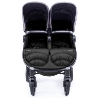 Poussette Double Baby Monsters Easy Twin 4 - Châssis Noir/ Canopys Texas