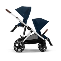 Poussette Double Cybex Gazelle S2 - Châssis Silver + Nacelles - Ocean Blue