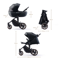 Poussette Kinderkraft Prime 2 + Nacelle - Venezian Black