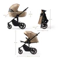 Poussette Kinderkraft Prime 2 + Nacelle - Sandrose Beige