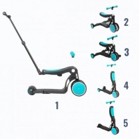 Scootizz,draisienne évolutive 5 en 1 avec barre de poussée adulte - Bleu